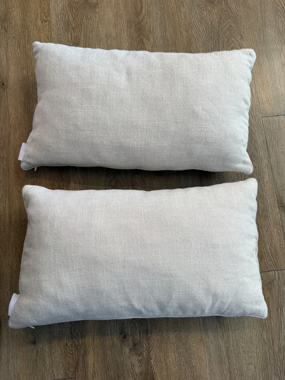 Cupcakes & Cashmere Blush Pink Cream Knitted Embroidered Heart Throw Pillow Pair